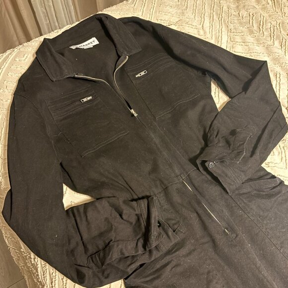 LF Markey Danny Stretch Canvas Boilersuit Black - Picture 3 of 5